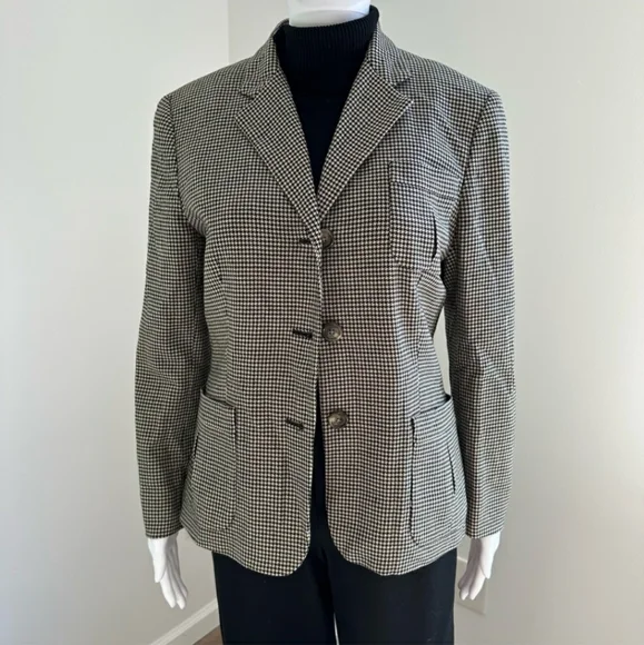 Ralph Lauren Wool (100%) Houndstooth Blazer